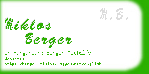 miklos berger business card